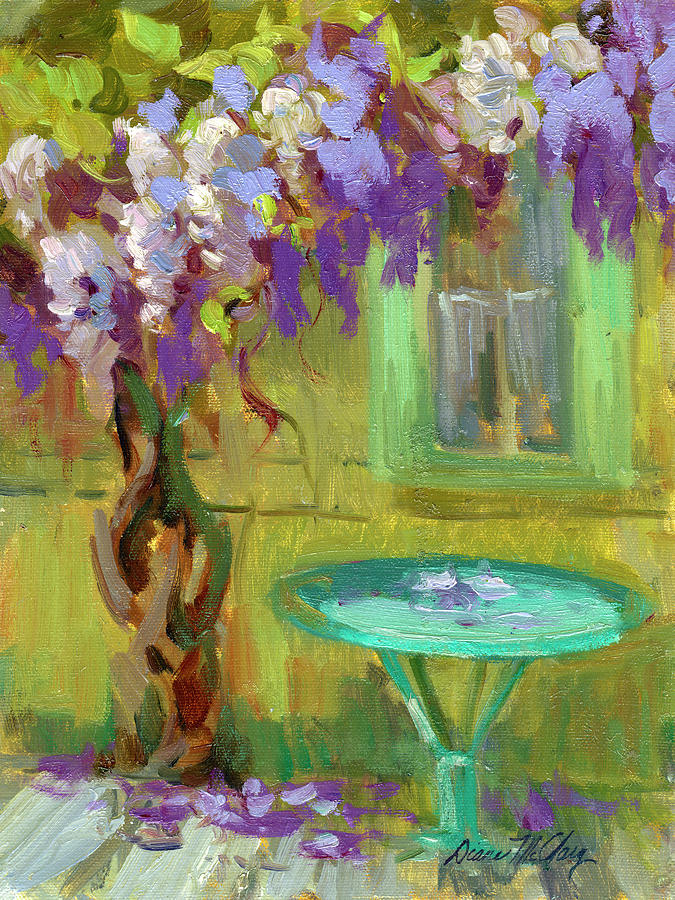 Wisteria At Hotel Baudy Painting by Diane McClary