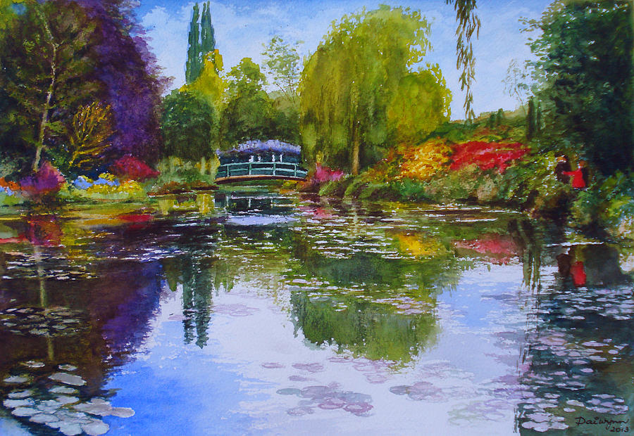 Wisteria Bridge at Giverny France Painting by Dai Wynn