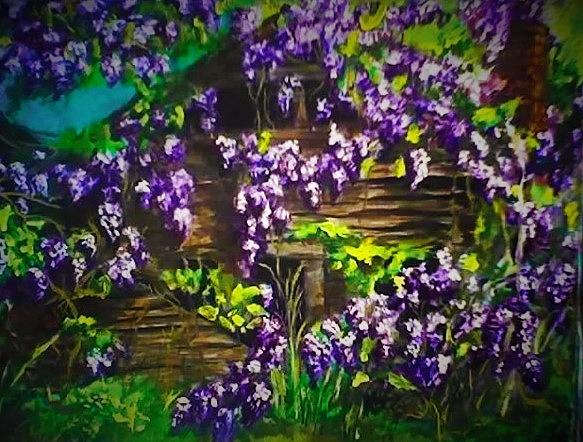 Wisteria Covered Ruins Painting by Alexandria Weaselwise Busen Wisteria Covered Ruins Painting by Alexandria Weaselwise Busen