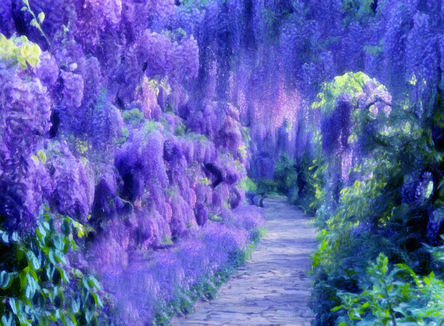 Wisteria Dreams Impressionism Mixed Media by Georgiana Romanovna