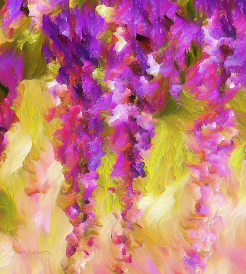 Abstract Expressionism Painting - Wisteria Dreams by Georgiana Romanovna