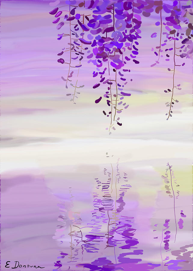 Spring Painting - Wisteria Drops by Eliza Donovan