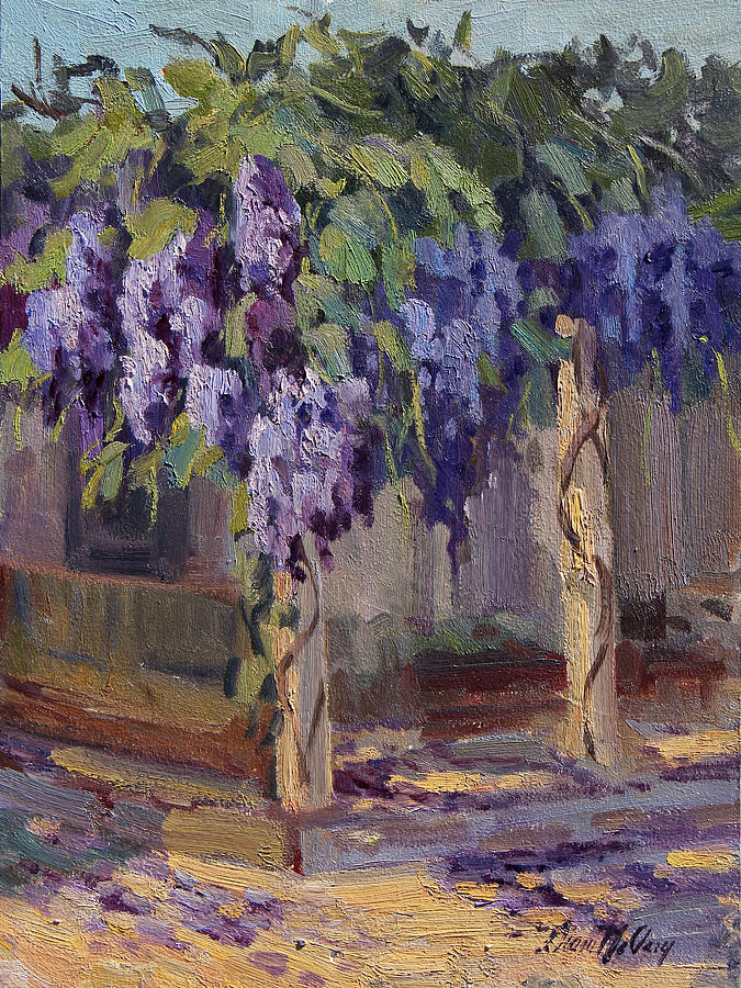 Wisteria in Bloom Painting by Diane McClary