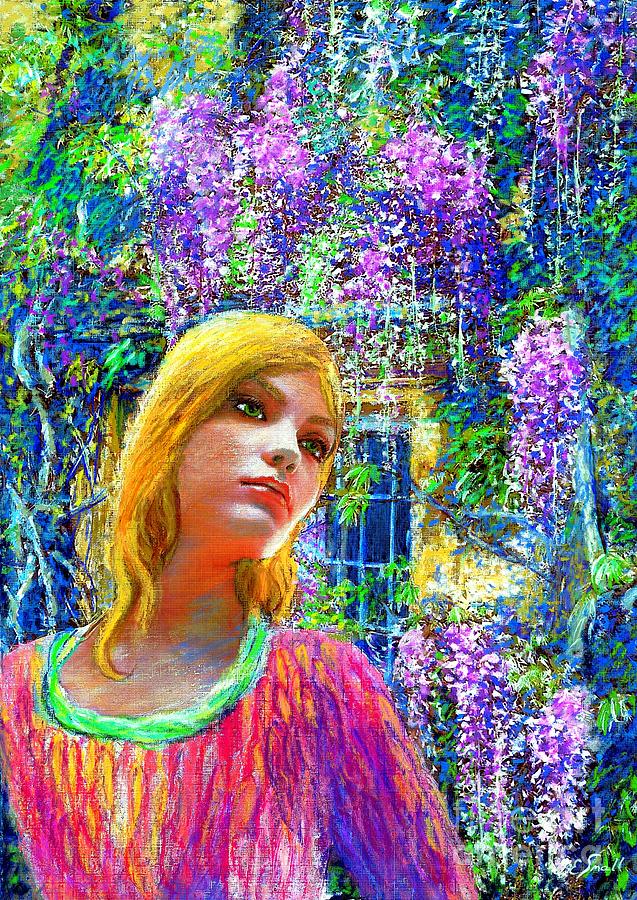 Floral Painting - Wisteria by Jane Small Floral Painting - Wisteria by Jane Small