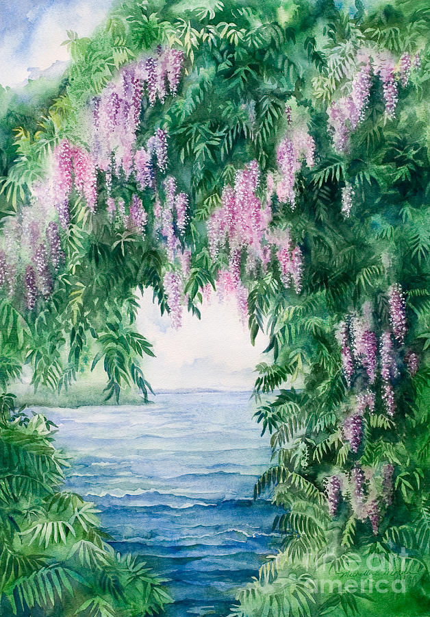 Flower Painting - Wisteria by Michelle Constantine