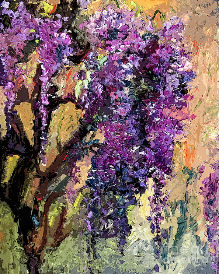 Wisteria Modern Decor Painting by Ginette Callaway
