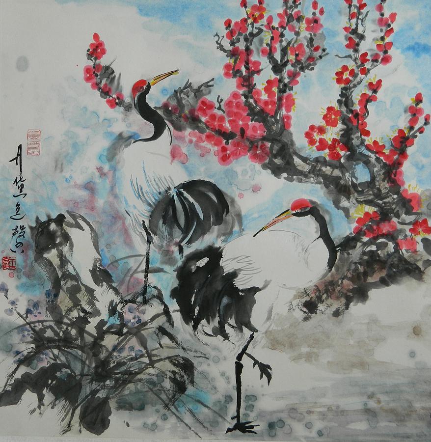 Wit the Plum Tree Painting by L R B