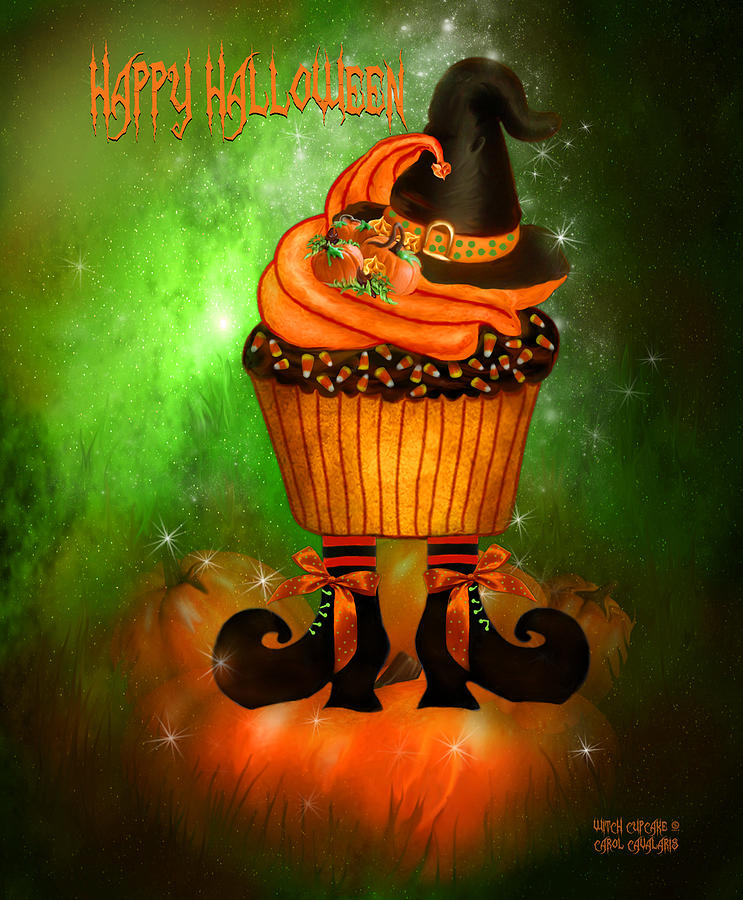 Witch Cupcake 4  Mixed Media by Carol Cavalaris