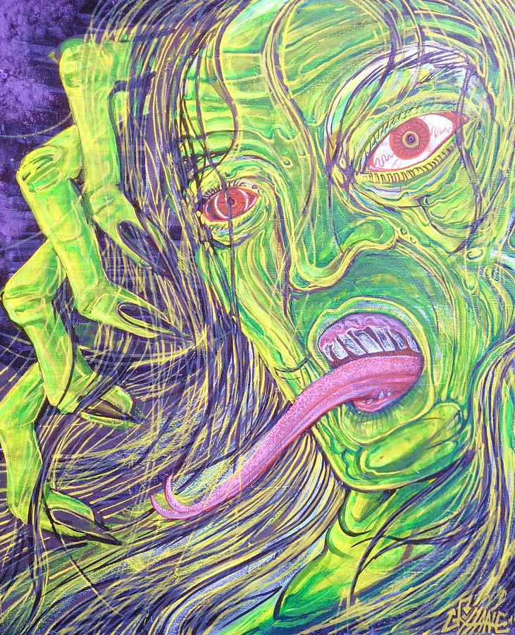 Witch Head Painting by Sam Hane