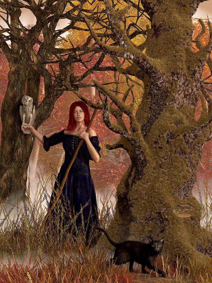 Witch of the Autumn Forest  Digital Art by Daniel Eskridge
