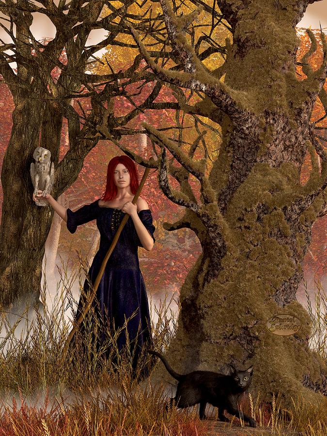 Witch of the Autumn Forest Digital Art by Daniel Eskridge - Fine Art