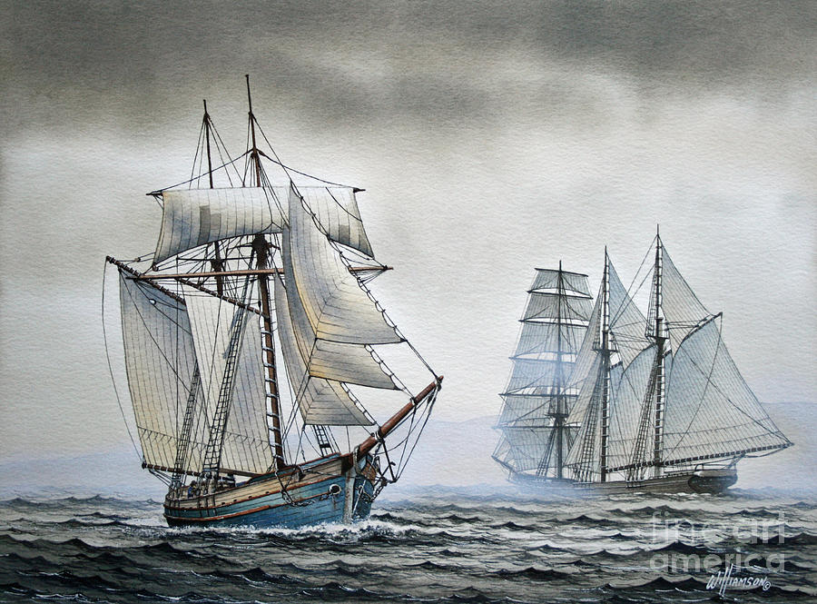 With a Fair Wind Painting by James Williamson