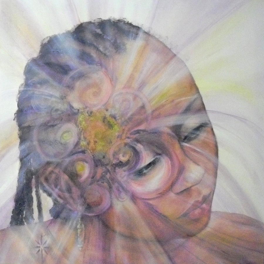 With Dahlia Painting by Jodie Marie Anne Richardson Traugott          aka jm-ART