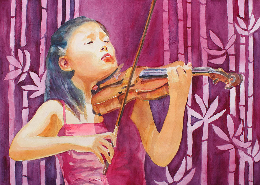 Violin Painting - With Feeling by Jenny Armitage