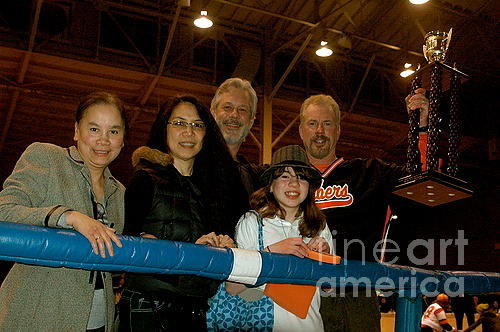 With My Family after being Presented with the 2008-2009 Roller Derby World Championship Trophy  Photograph by Jim Fitzpatrick