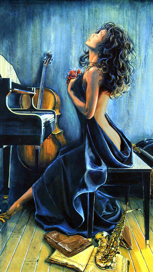 Passion For Music Painting by Hanne Lore Koehler