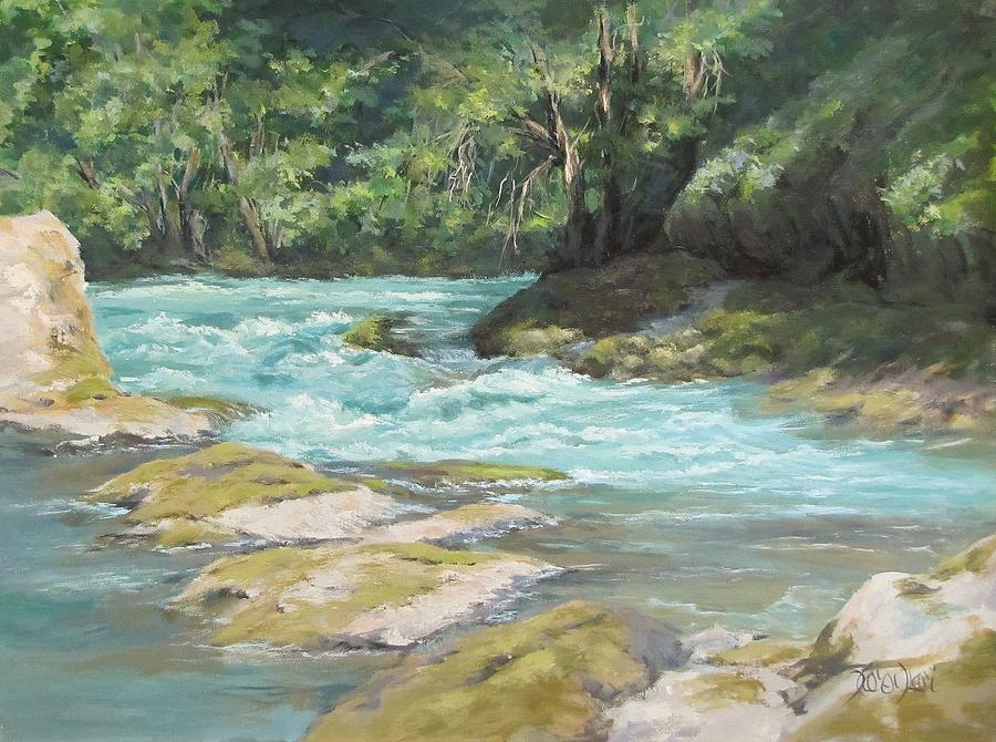 Nature Painting - With the Flow by Karen Ilari