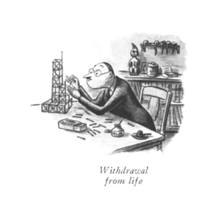 Withdrawal From Life Drawing by William Steig
