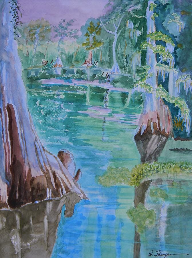 Withlacoochee River Green 3 Painting by Warren Thompson