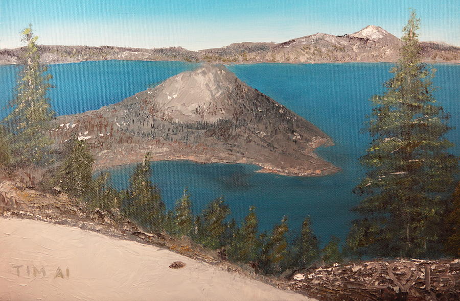 Wizard Painting - Wizard Island - Crater Lake by Tim Ai