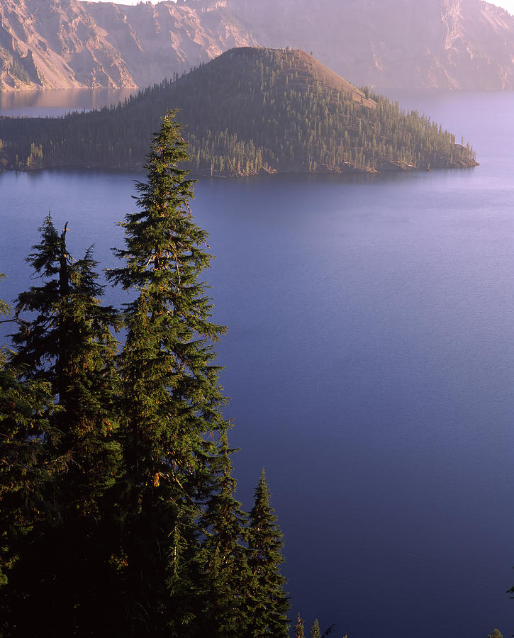 Crater Lake National Park Photograph - Wizard Island From Rim Village by Panoramic Images