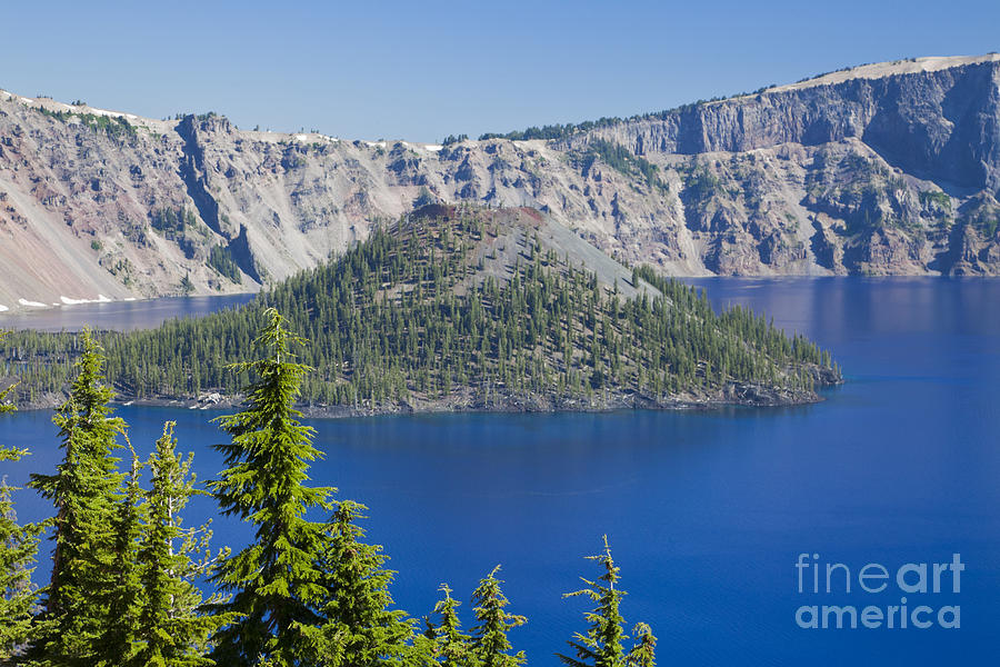 Wizard Island In Crater Lake Photograph by Ellen Thane