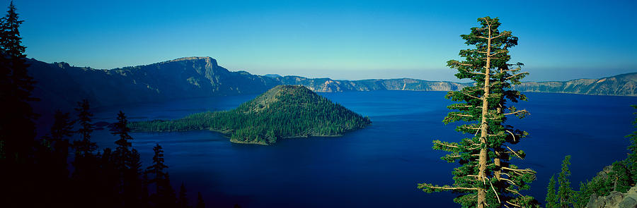 Nature Photograph - Wizard Island In Crater Lake, Oregon by Panoramic Images