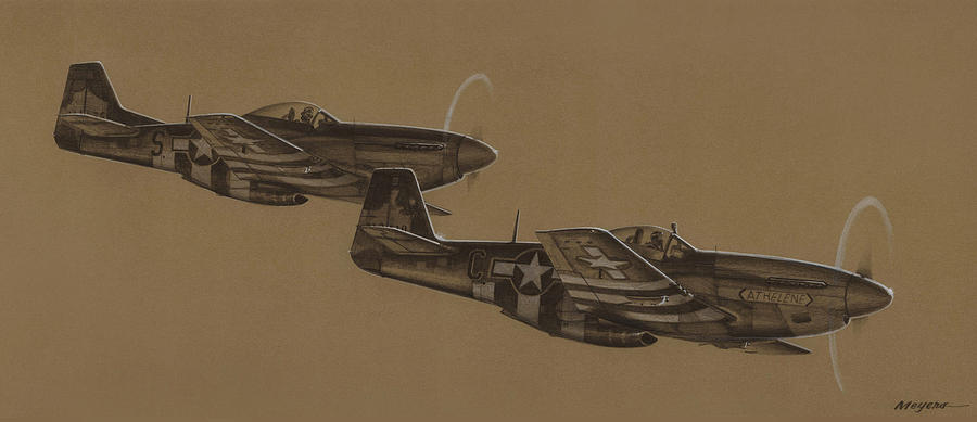 4th Fighter Group Drawing - Wizard Kites by Wade Meyers