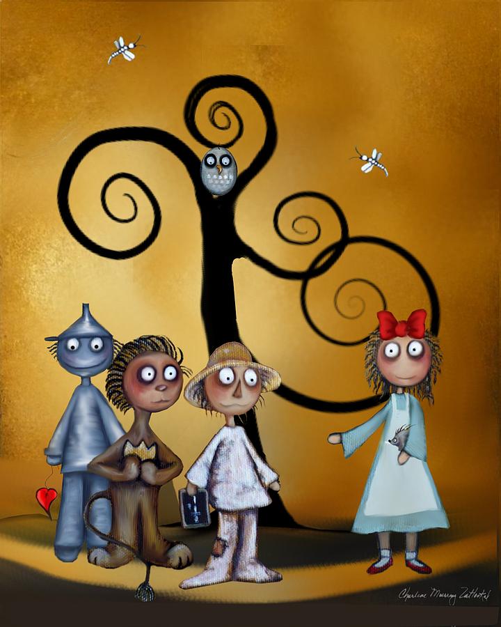 Toto Digital Art - Wizard of Oz Art - Dorothy and Friends by Charlene Murray Zatloukal