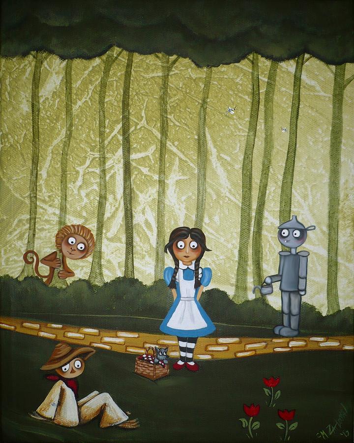Wizard of Oz - If We Walk Far Enough Painting by Charlene Murray Zatloukal