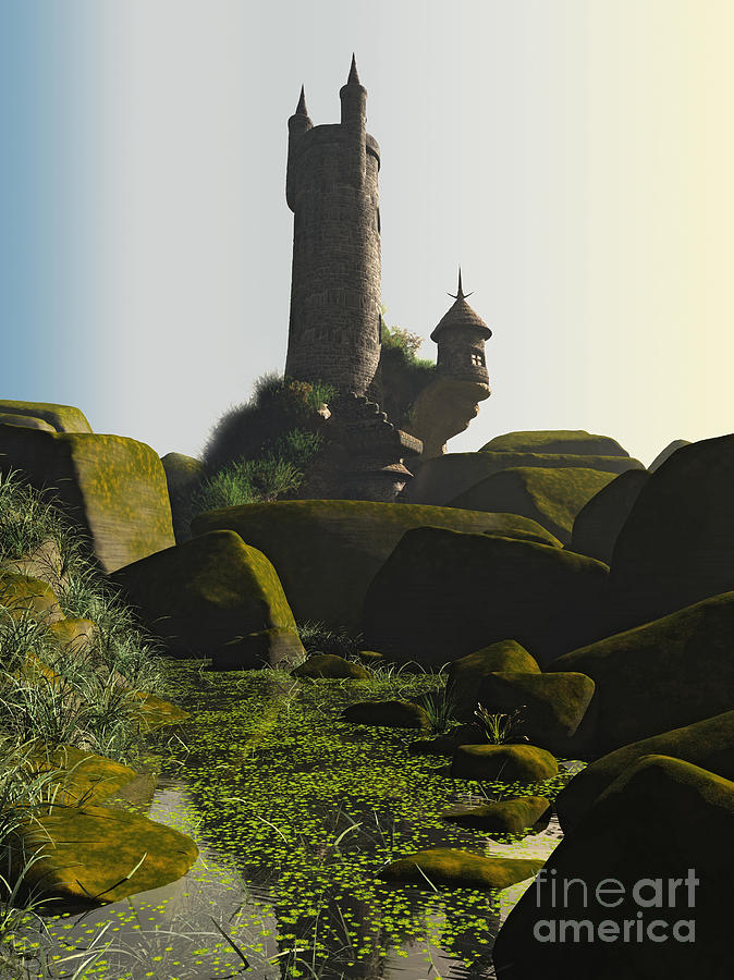 Wizards Tower And Pool Digital Art By Fairy Fantasies Pixels