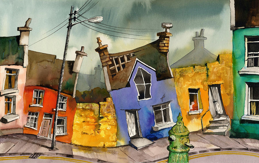 Wobbly Ardgroom in glorious technicolour Painting by Val Byrne