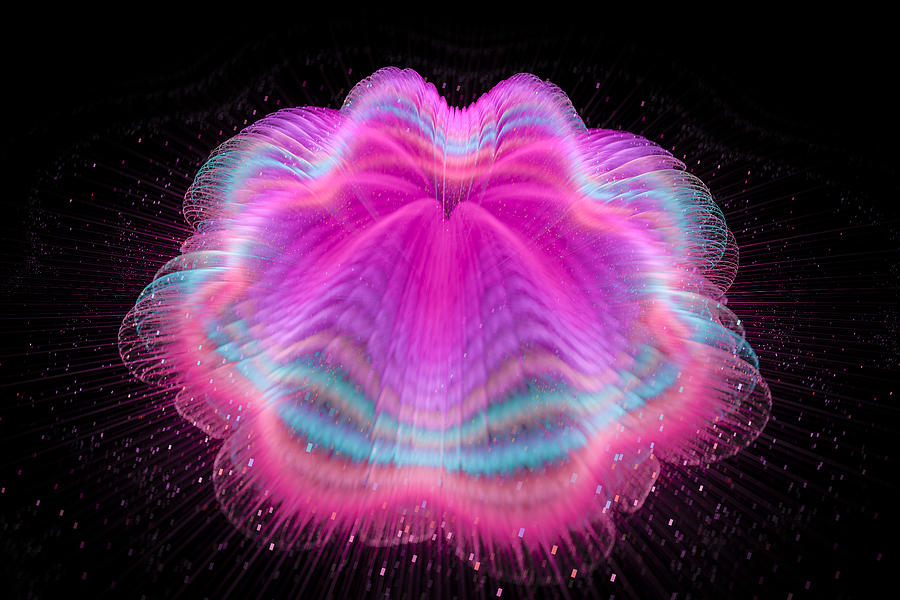 Wobbly jelly fractal pink and orchid Digital Art by Matthias Hauser