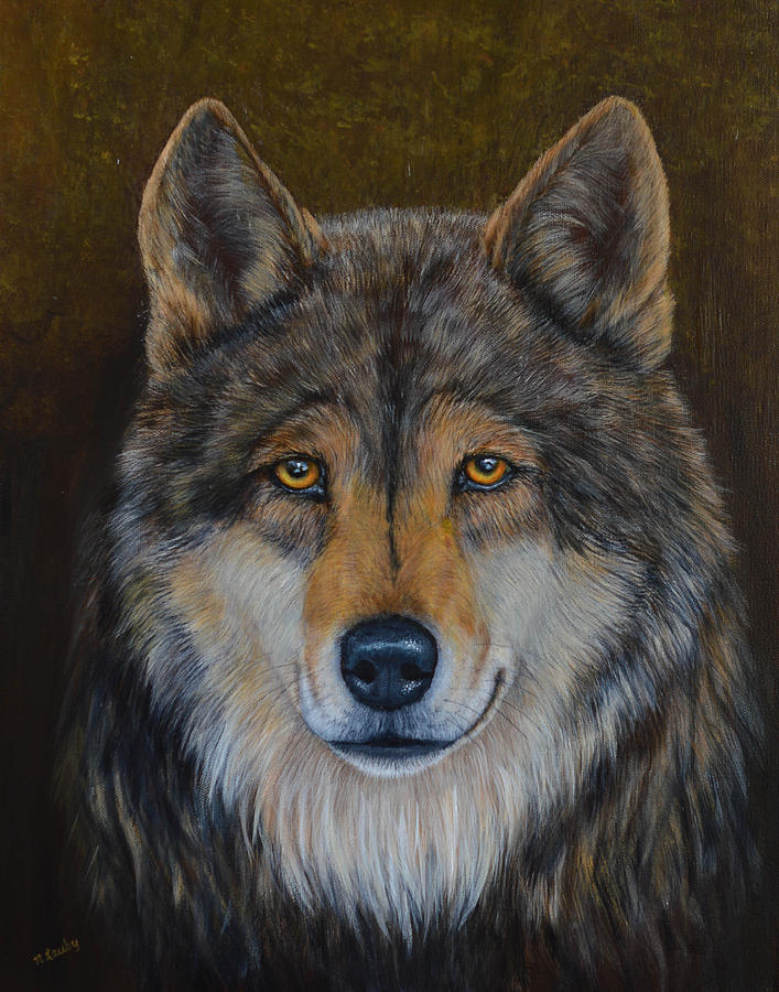 Wolf Alpha Painting by Nancy Lauby