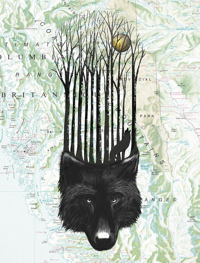 Wolf Digital Art - Wolf Barcode by Sassan Filsoof