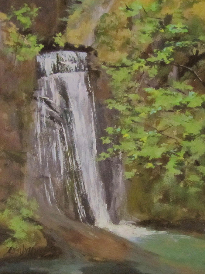 Wolf Creek Falls Painting by Karen Ilari