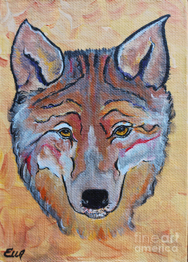 Wolf Dream Catcher Painting by Ella Kaye Dickey