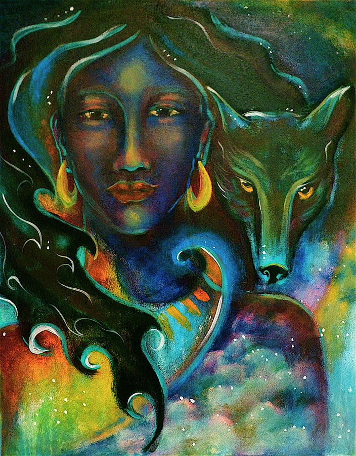 Wolf Dream Painting by Crystal Charlotte Easton