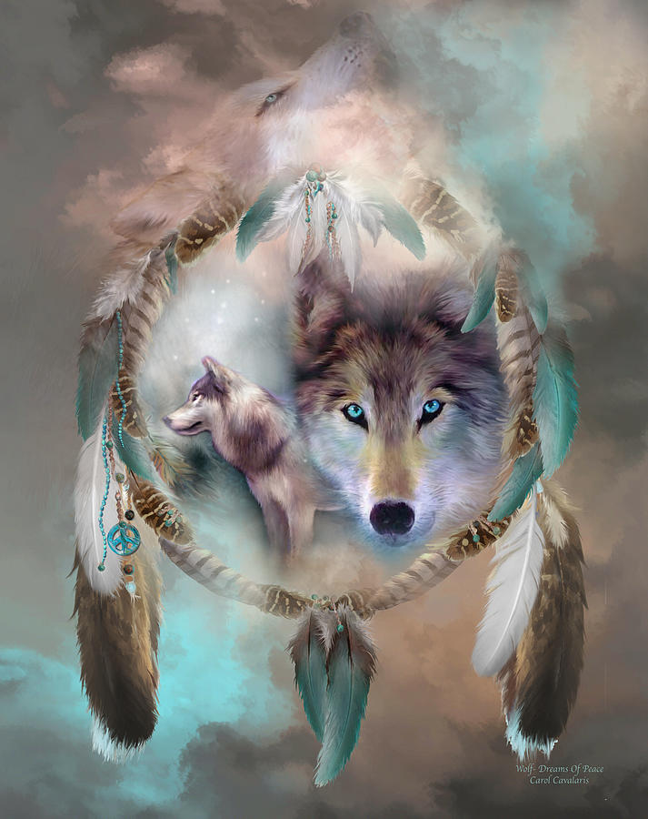 Wolf - Dreams Of Peace Mixed Media by Carol Cavalaris