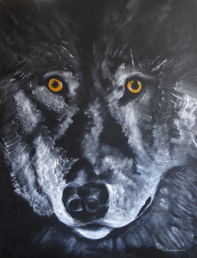 Wolf Eyes Painting by Brian Gilna