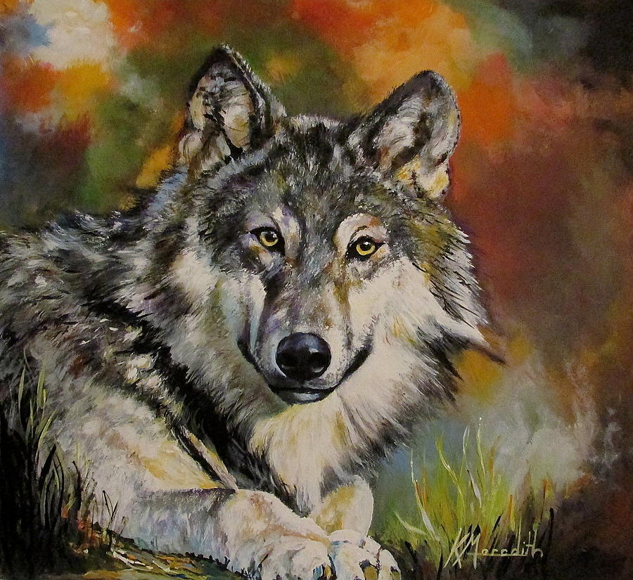 Wolves Painting - Wolf by Kevin Meredith