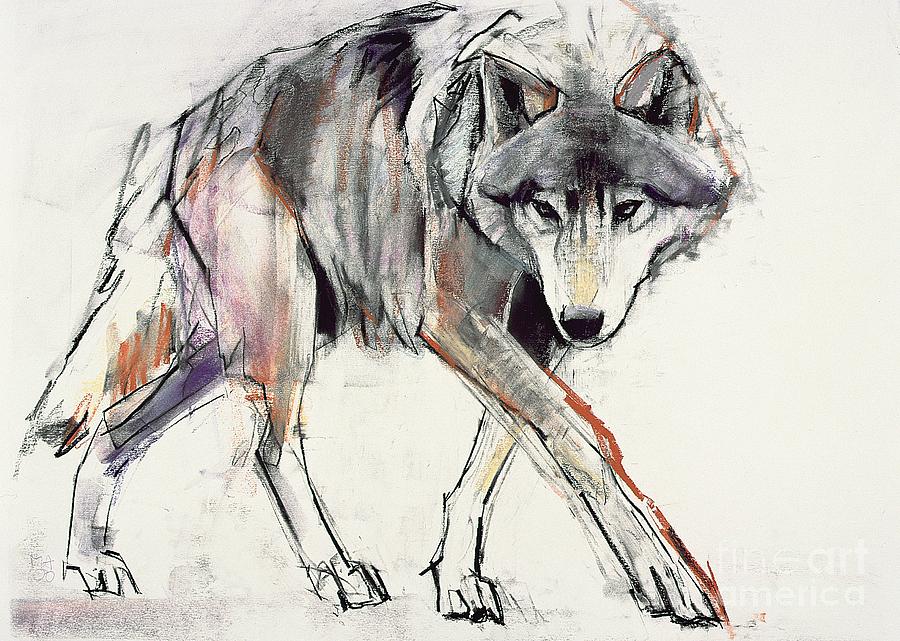 Wolf Painting - Wolf  by Mark Adlington