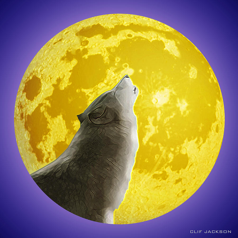Animal Digital Art - Wolf Moon by Clif Jackson