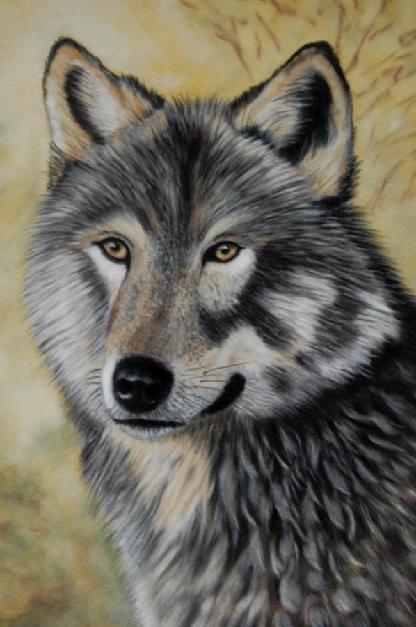 Wolf portrait Painting by David Bennett - Fine Art America