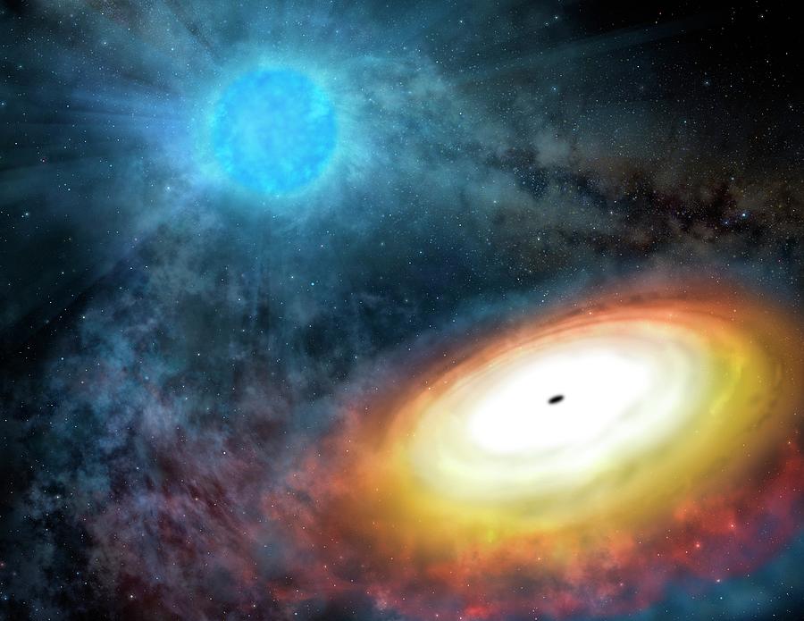 Wolf-rayet Star And Black Hole Photograph by Gemini Observatory/aura, Artwork By Lynette Cook