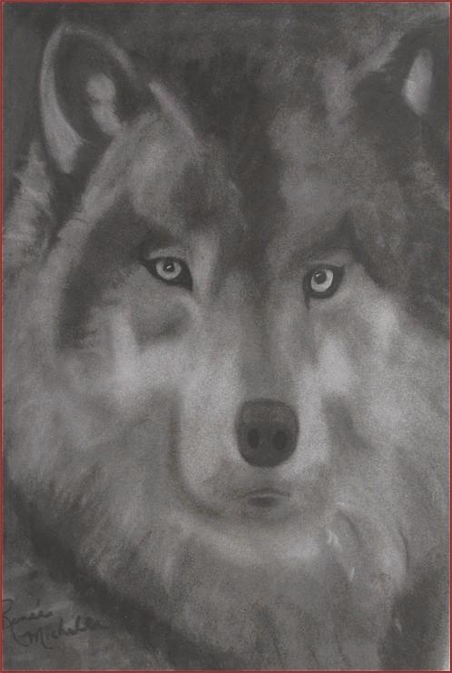 Wolf Drawing by Renee Michelle Wenker