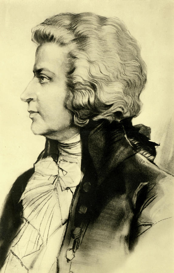Wolfgang Amadeus Mozart Portrait Drawing by English School Pixels