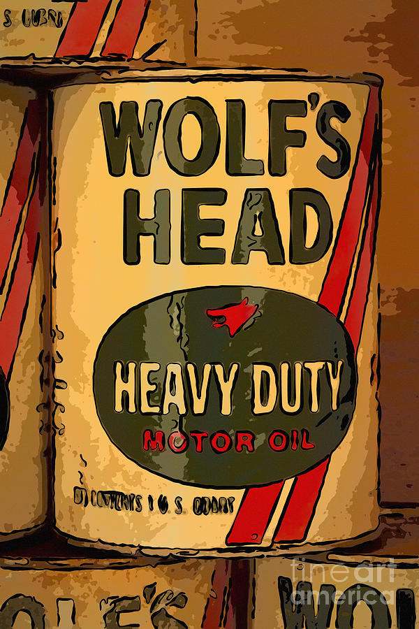 Car Photograph - Wolfs Head Oil Can by Carrie Cranwill