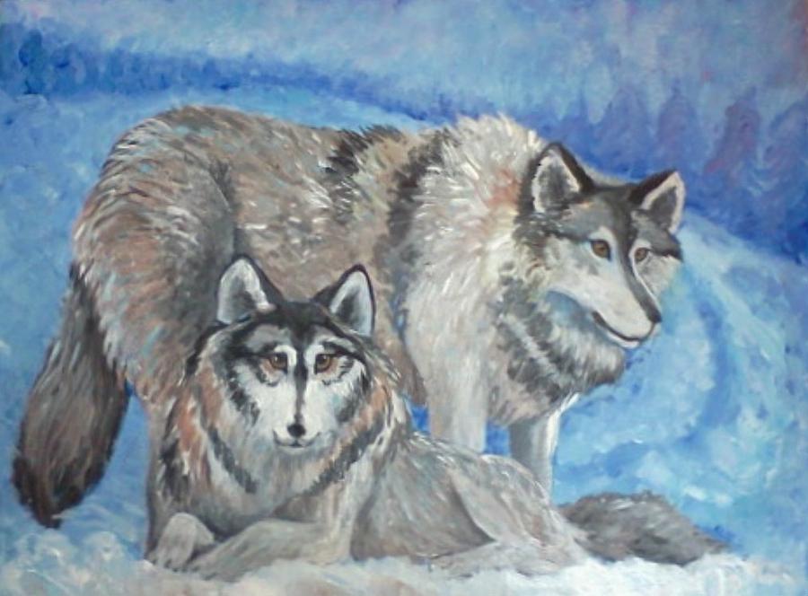 Wolves Painting by Brandy Biederman - Fine Art America