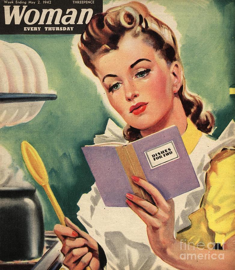 Woman 1942 1940s Uk Cooking Women Drawing by The Advertising Archives ...